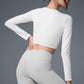 Alosoft Crop Finesse Long‑Sleeve — White