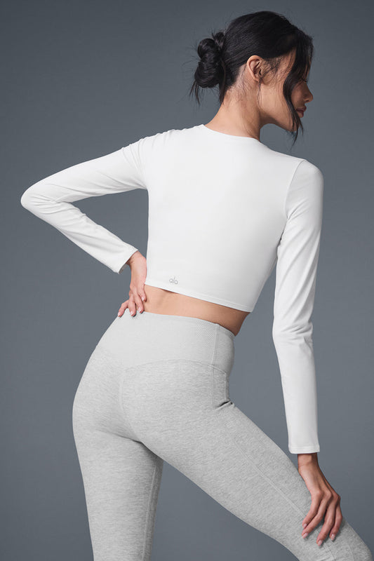 Alosoft Crop Finesse Long‑Sleeve — White