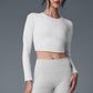 Alosoft Crop Finesse Long‑Sleeve — White