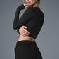 Alosoft Crop Finesse Long‑Sleeve — Black