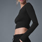 Alosoft Crop Finesse Long‑Sleeve — Black