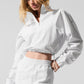 Cropped 1/4 Zip Alumni Crew Sweatshirt — White