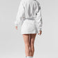 Cropped 1/4 Zip Alumni Crew Sweatshirt — White