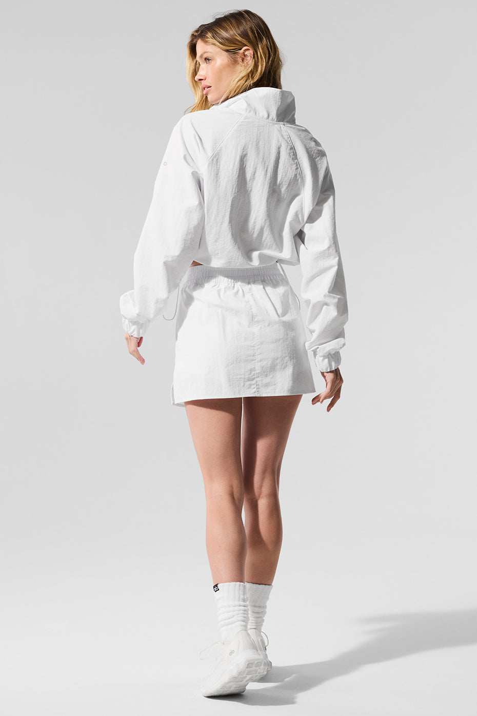 Cropped 1/4 Zip Alumni Crew Sweatshirt — White