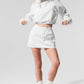 Cropped 1/4 Zip Alumni Crew Sweatshirt — White