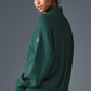 Waffle Weekend Escape Mock Neck Long‑Sleeve — Winter Ivy