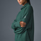 Waffle Weekend Escape Mock Neck Long‑Sleeve — Winter Ivy