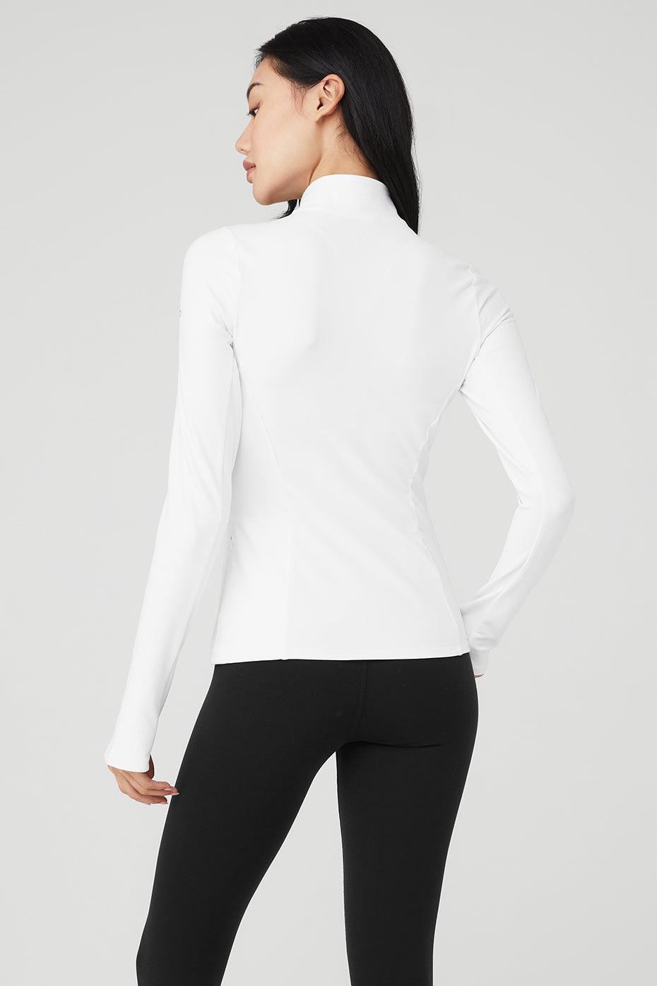 Alosoft 1/2 Zip Rapid Crew Sweatshirt — White