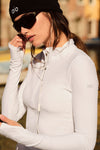 Alosoft 1/2 Zip Rapid Crew Sweatshirt — White