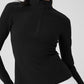 Alosoft 1/2 Zip Rapid Crew Sweatshirt — Black