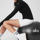 Alosoft 1/2 Zip Rapid Crew Sweatshirt — Black