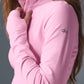 Alosoft 1/2 Zip Rapid Crew Sweatshirt — Sweet Pink