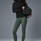 Wellness Rib Mock Neck Long‑Sleeve — Black
