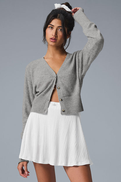 Cashmere Jet Set Cardigan — Dove Grey Heather