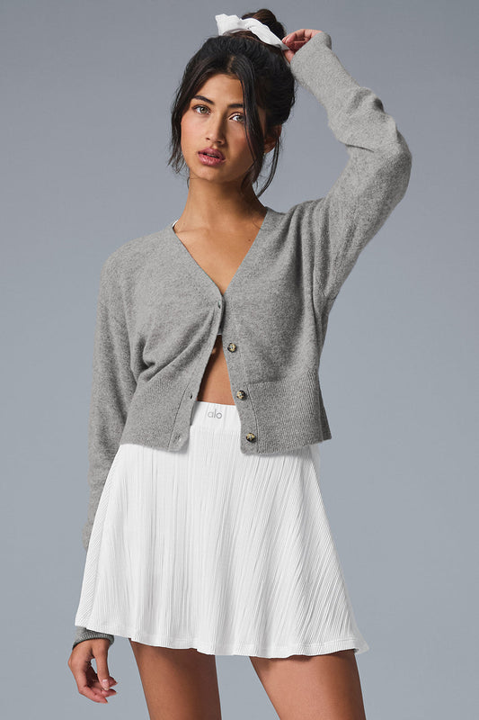 Cashmere Jet Set Cardigan — Dove Grey Heather