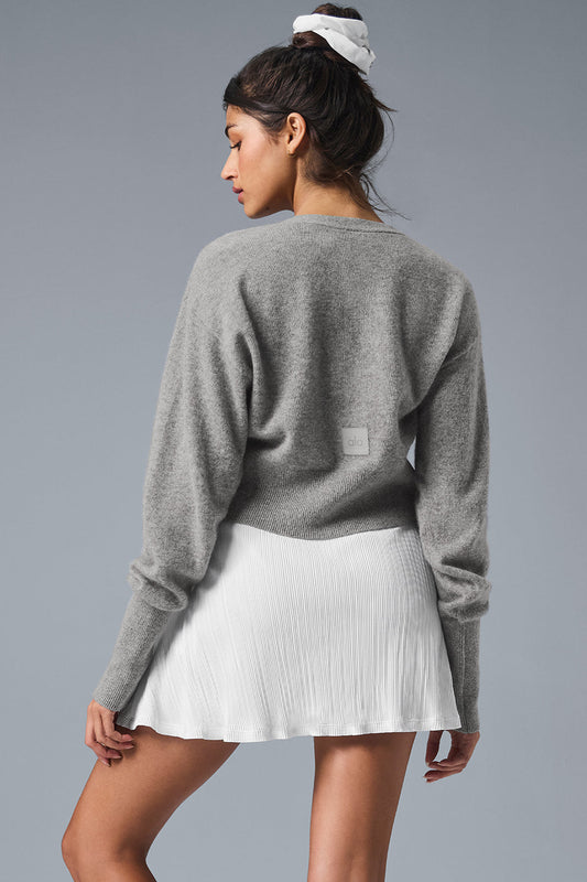 Cashmere Jet Set Cardigan — Dove Grey Heather