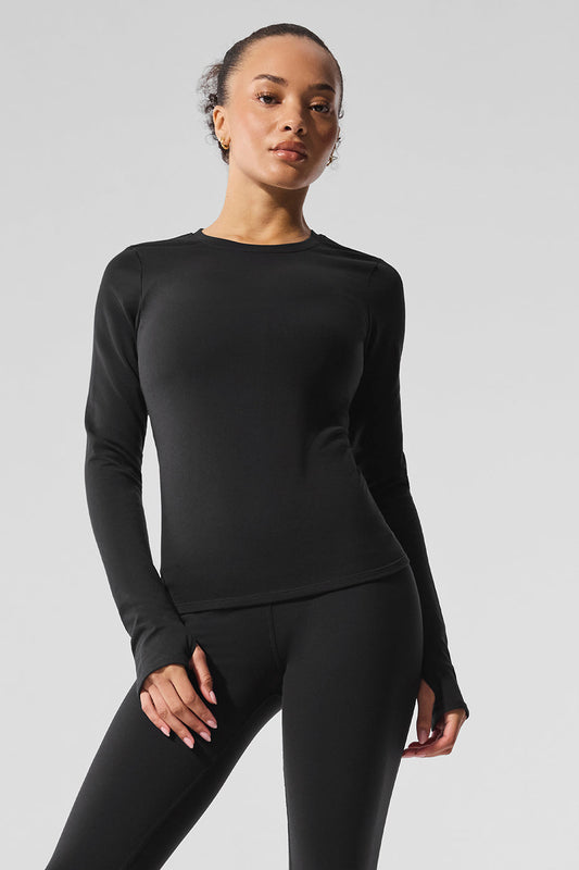 Airbrush Winter Warm Nocturne Long‑Sleeve — Black