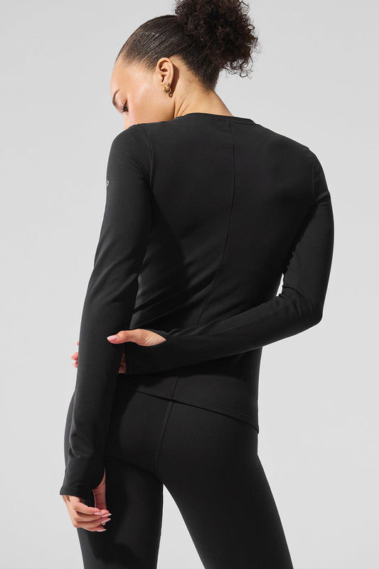 Airbrush Winter Warm Nocturne Long‑Sleeve — Black