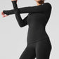 Airbrush Winter Warm Nocturne Long‑Sleeve — Black