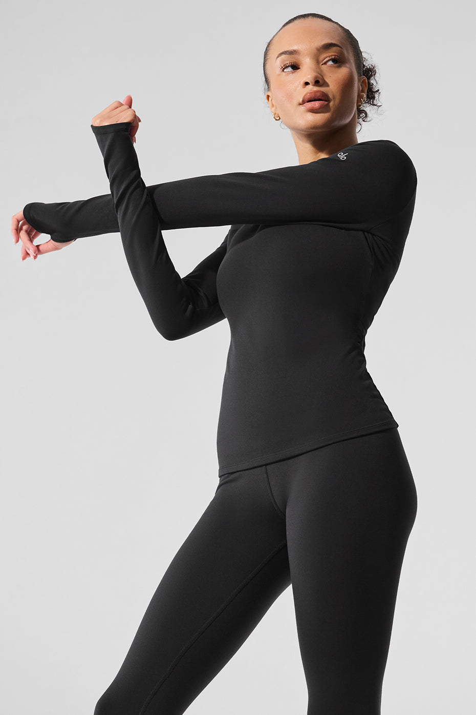 Airbrush Winter Warm Nocturne Long‑Sleeve — Black