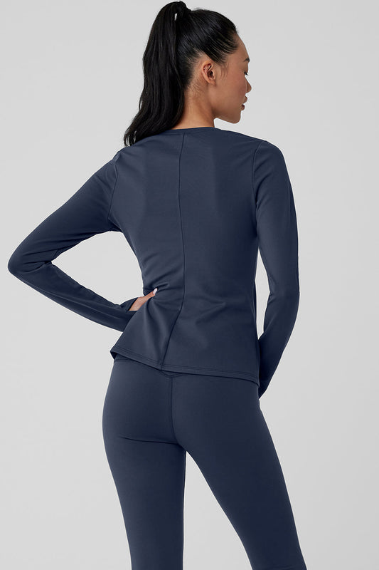 Airbrush Winter Warm Nocturne Long‑Sleeve — Navy