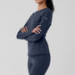 Airbrush Winter Warm Nocturne Long‑Sleeve — Navy