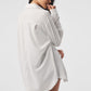 Dreamscape Button Down Long‑Sleeve — White