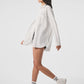 Dreamscape Button Down Long‑Sleeve — White