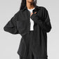 Dreamscape Button Down Long‑Sleeve — Black