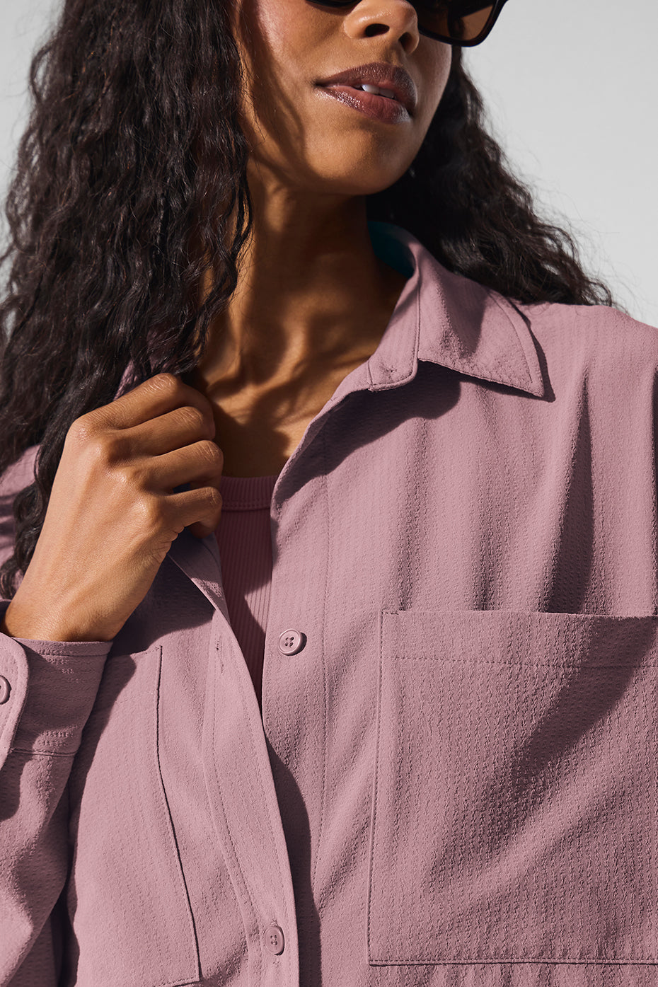 Dreamscape Button Down Long‑Sleeve — Smoky Quartz