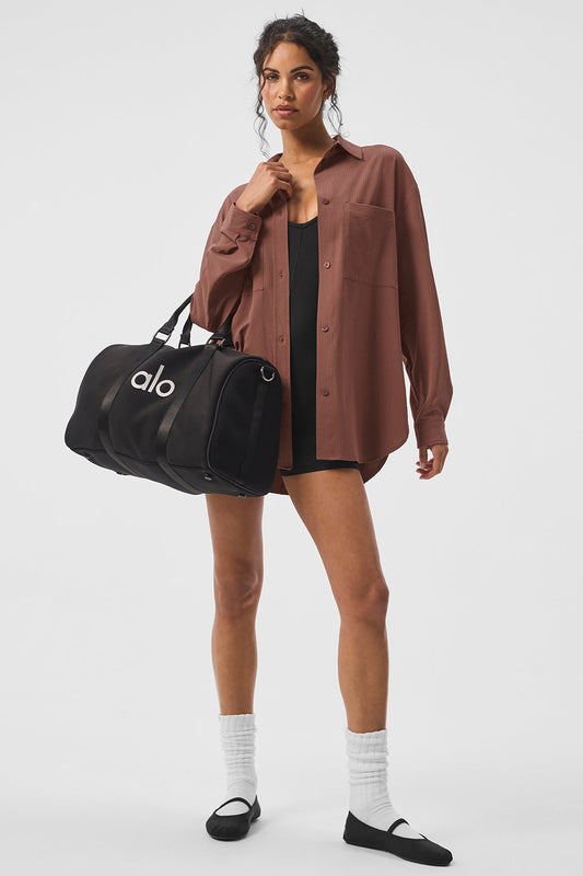 Dreamscape Button Down Long‑Sleeve — Chestnut