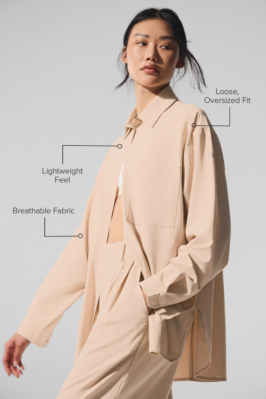 Dreamscape Button Down Long‑Sleeve — Macadamia