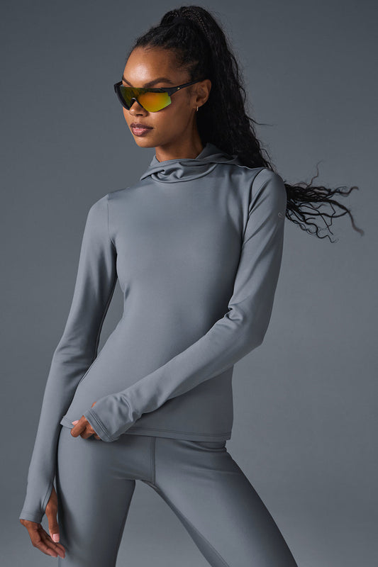 Airlift Winter Warm Hooded Runner — Steel Grey