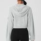 Cashmere Plush Waffle Full Zip Hooded Sweatshirt — Athletic Heather Grey