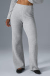 Cashmere High Rise Plush Waffle Pant — Athletic Heather Grey