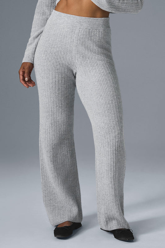 Cashmere High Rise Plush Waffle Pant — Athletic Heather Grey