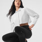 Cropped Take Me Out Button Up — White