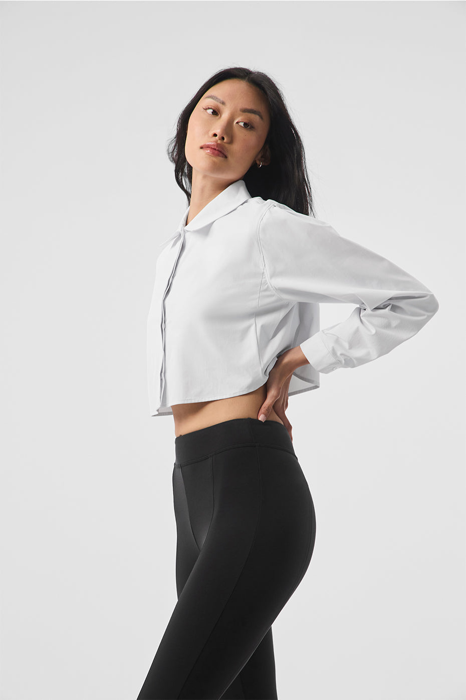 Cropped Take Me Out Button Up — White