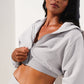 Washed Sweet Escape Zip Up Hooded Sweatshirt — Grey Sky Wash