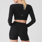 Alolux Cropped Me Time Cardigan — Black