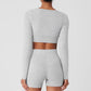 Alolux Cropped Me Time Cardigan — Athletic Heather Grey