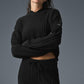 Cable Knit Winter Bliss Hooded Sweatshirt — Black