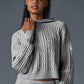 Cable Knit Winter Bliss Hooded Sweatshirt — Athletic Heather Grey
