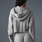 Cable Knit Winter Bliss Hooded Sweatshirt — Athletic Heather Grey
