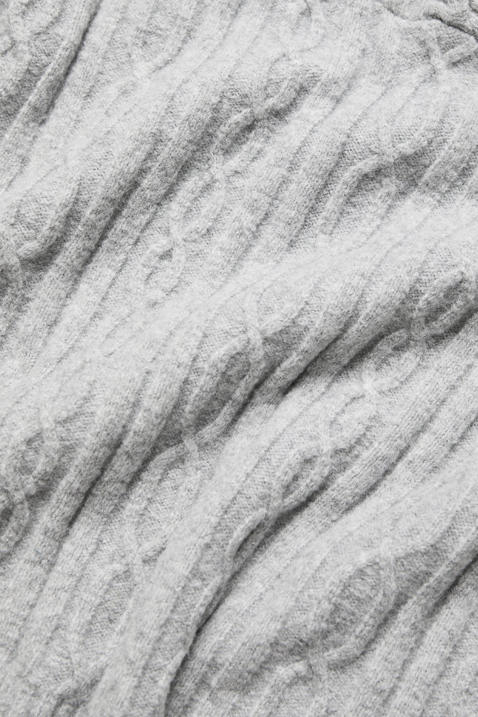 Cable Knit Winter Bliss Hooded Sweatshirt — Athletic Heather Grey