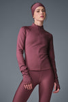Airlift Winter Warm 1/4 Zip Long‑Sleeve — Burgundy Truffle