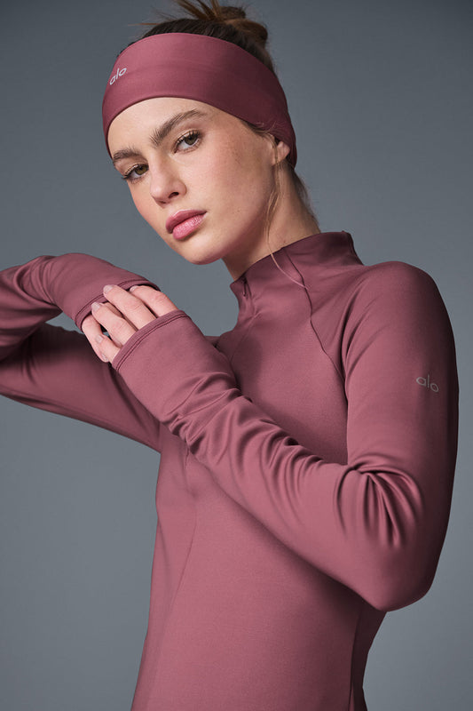 Airlift Winter Warm 1/4 Zip Long‑Sleeve — Burgundy Truffle