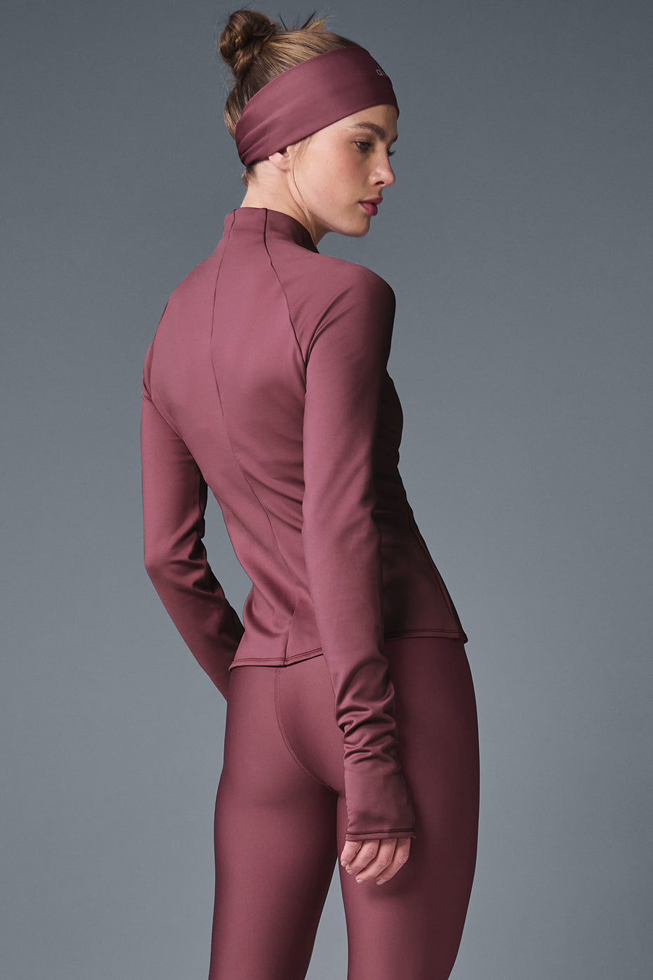 Airlift Winter Warm 1/4 Zip Long‑Sleeve — Burgundy Truffle