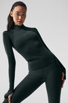 Airlift Winter Warm 1/4 Zip Long‑Sleeve — Charcoal Green