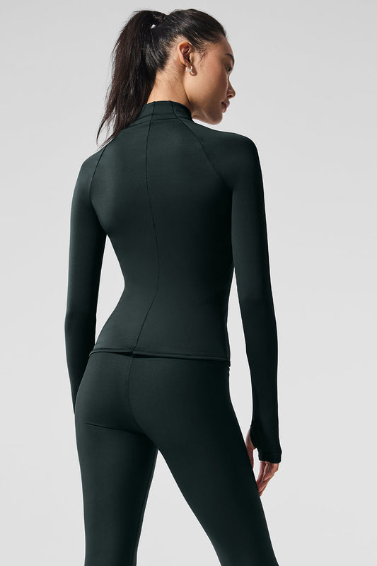 Airlift Winter Warm 1/4 Zip Long‑Sleeve — Charcoal Green